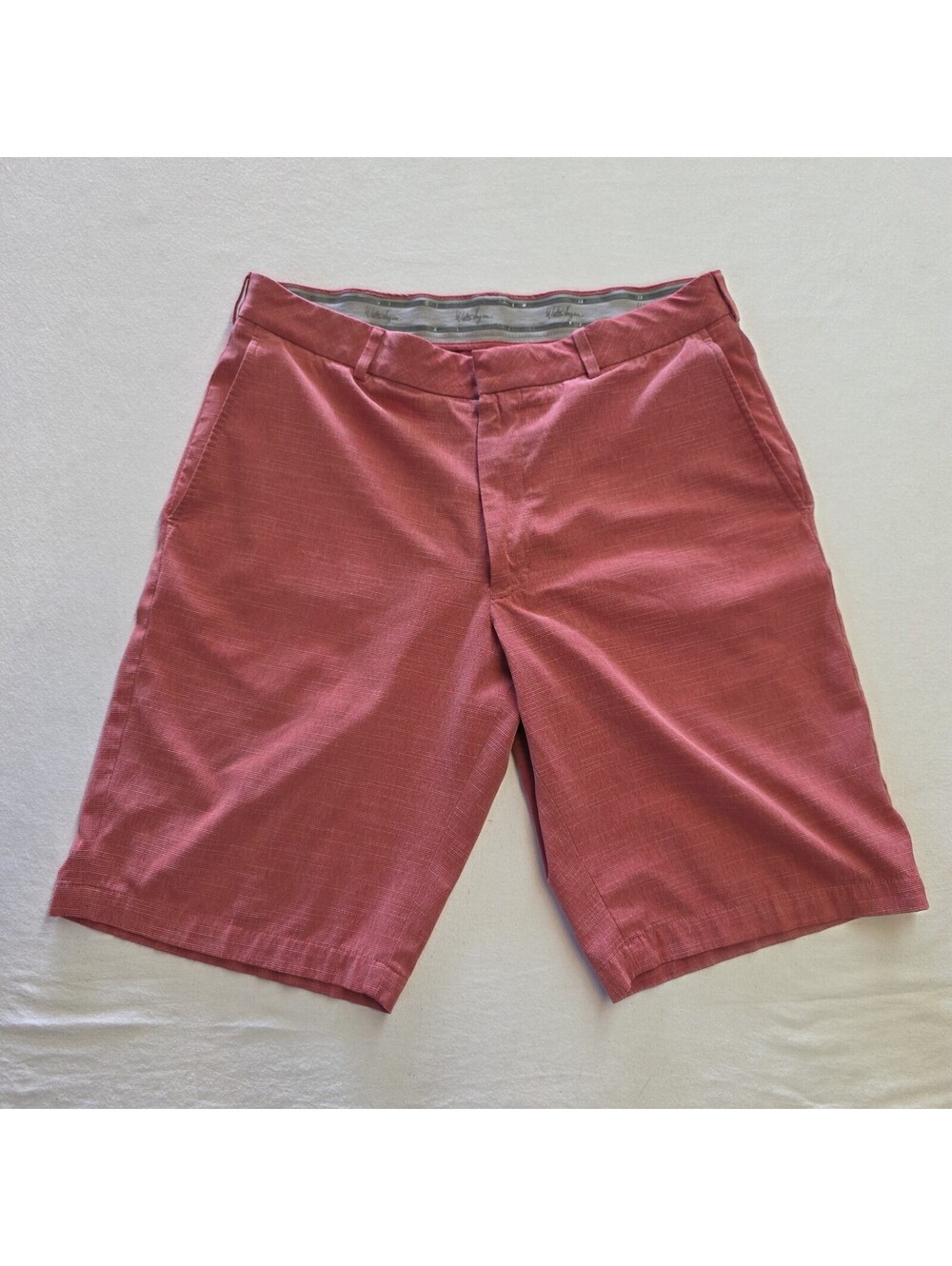Walter Hagen Men's Golf Shorts Coral Pink Flat Front Performance Stretch Size 34